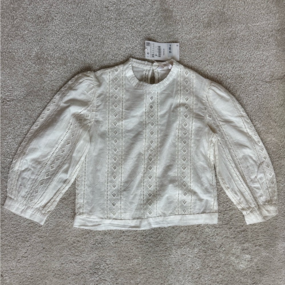 Zara White Lace Blouse